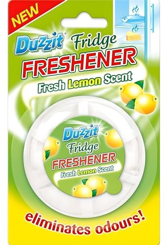 AMK® Duzzit Fridge Freshener Kitchen Odour Eliminator Removes Smell Lemon Fresh Scented Oval