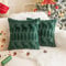 XNSHUN 2er Set Kissenbezug Weihnachten, Deko Kissenhüllen Weihnachtsdeko Plüschkissen Sofakissen Deko Bezug, Zierkissenbezug Für Kissen Sofa Schlafzimmer Wohnzimmer (50x50cm,Grün-Elch)