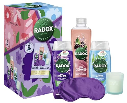 RADOX Ultimate Collection & bath soak Gift Set with a candle, eye mask, body wash perfect gift for any occasion 3 piece