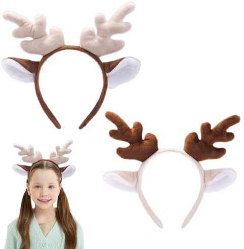 EIHI 2 Pièces Serre-Tête Renne Noël, Bandeau de Cheveux Cerf, Chapeaux Bois de Renne pour Enfants, Décoration de Fête Carnaval