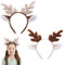 2 Stück Rentier Geweih Haarreif Weihnachten, Kopfschmuck Reh Kostüm Weihnachts Hirschgeweih Haarband mit Ohren Haarschmuck für Kinder, Elch Stirnband Kopfbedeckung Karneval Weihnachtsdeko