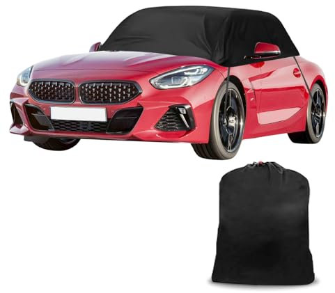 BMW Z3/Z4 Waterproof Car Cover Half Garage - E85 2002-2008 Weatherproof Tarpaulin with Strap, Folding