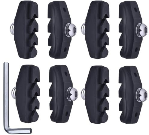 Road bicycle specific brake pads, equipped with installation tools, C-type caliper brake pads, 50mm, black (4 Pairs（8 Pieces）)