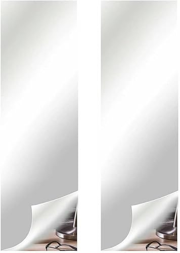 Generisch 2 Stück Wandspiegel, Klebespiegel,Selbstklebende Flexibler Spiegel, Nicht Glas, Acrylic Wanddekoration Dekospiegel, 2 Klebe Mat HD Spiegel Set,50 x 200 cm, 0,1 mm