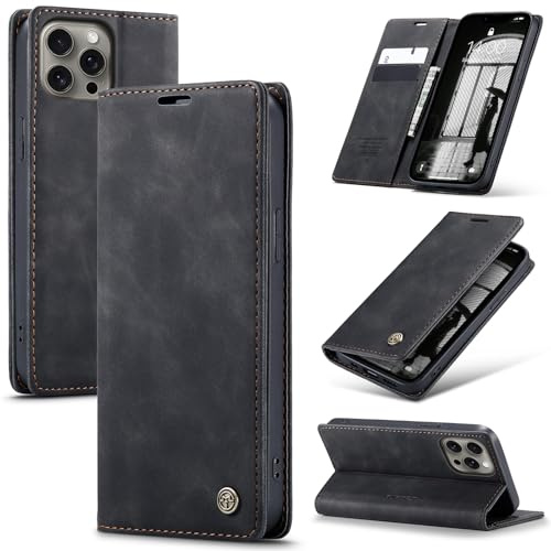 Azororo Case for iPhone 14 Pro Max 5G Premium Leather Phone Cover, Magnetic Stand Flip Case, with Wallet Card Slot Cover for iPhone 14 Pro Max -Black