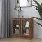 WKIEQACO Vitrine Schrank Braun Eiche 82,5 x 30,5 x 80 cm Holzregal Bücherregale & Standregale