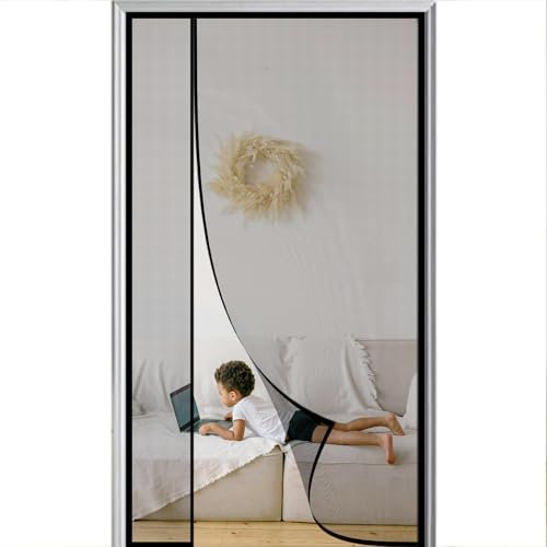 Zanzariera Magnetica per Porte Finestra 130x260cm Tenda Magnetica Zanzariera Apertura Laterale Tenda Zanzariere Proteggete la Vostra Famiglia Dalle Zanzare Autoadesiva Nero