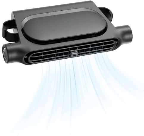 Ventilador para Coche Portátil con Doble Turbo 3 Velocidades Ajustables | Ventilador para Asiento de Coche, Potente y Silencioso Ventilador para Coche para Camión, SUV, Barco Caravana
