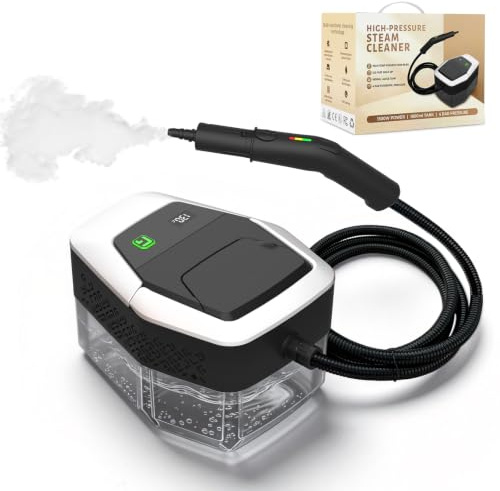 Steam Cleaner, Handheld Steam Cleaner 1500W | 15s Heating, 1.8L Water Tank, Portable Hand Steam Cleaner with 12 Accessories for Home, Kitchen & Car