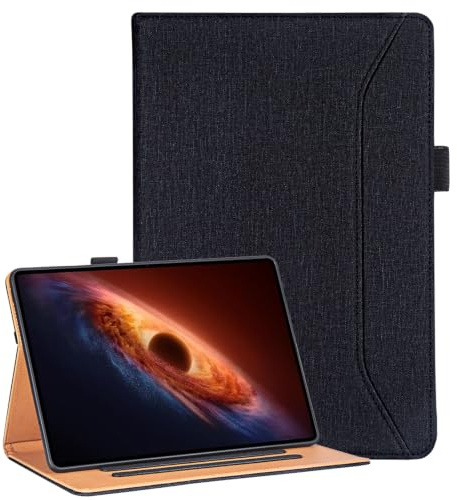 Vakarey Hülle für Honor Magic Pad 4 12.3 Zoll,Schwarz | Stoßfeste Silikon Shell mit Ständer;Auto Schlaf/Wach Hülle für MagicPad 4 mit Stifthalter/Handschlaufe