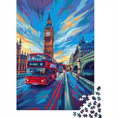 London Street Jigsaw Puzzle for Adults 1000 Pieces Paper Relax Decor