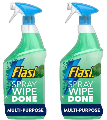Flash's Spray Wipe Done Multi-Purpose Cleaning Spray, Apple Blossom Scent, Multi-Surface Household Cleaner, No-Rinse Formula, 800ml (Pack of 2).