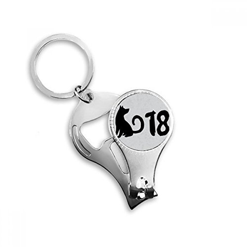 2018 Lovely Dog Happy New Year Key Chain Ring Multi-function Nail Clippers Bottle Opener Gift