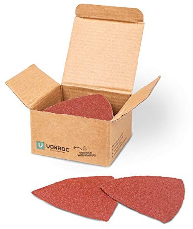 VONROC Set di carta abrasiva per levigatrice a delta e utensili multiuso, 82 mm, 50 pezzi