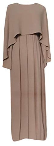 Lazzboy Vintage Women Abaya Long Maxi DRE Arab Jilbab Muslim Robe Islamic Kaftan Muslim Kleider, Damen Lange Arabische Muslimische Islamischer Dubai Kleidung(Beige,2XL)