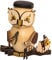 Drechslerei Kuhnert - Rauchfigur/Räucherfigur - Eule Handwerker aus Massivholz - ca. 15 cm - Made in Germany