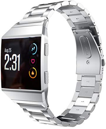 Syxinn Compatibile per Cinturino Fitbit Ionic Acciaio Inossidabile Metallo Braccialetto di Ricambio Polso Band Sportivo Cinturini per Ionic Watch