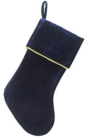 Etistta Klassische 50,8 cm Samt Weihnachtsstrümpfe, Weihnachtsdekoration Weiche Samtstrümpfe für Weihnachten Kamindekorationen (Marineblau)