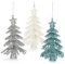 com-four® 3X Christbaumschmuck - glitzernde Hängedekoration - Weihnachtsbaum zum Hinstellen oder Aufhängen - Tanne aus Kunststoff - Weihnachtsbaumanhänger - 16 cm [Auswahl variiert] (03 Stück - Mix1)