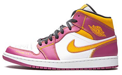 NIKE Air Jordan 1 Mid DOD Herren Sneaker Dc0350, White University Gold 100, 41 EU