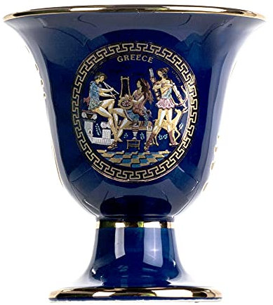Pythagoras Tasse der Gerechtigkeit Artemis Acropolis Pythagoras Fair Becher altgriechenland blau kobalt nutzbar