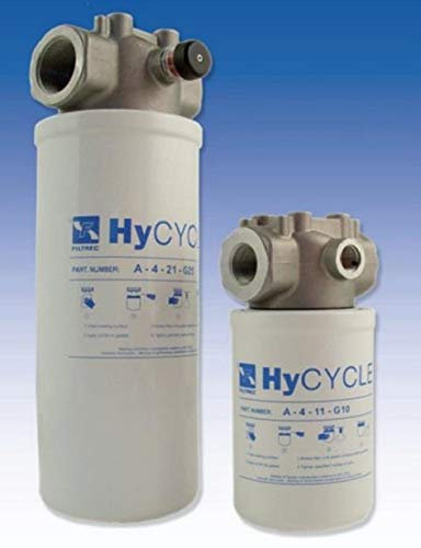 Filtrec Hydraulischer FA-4 In-Line Druck- und Rücklauffilter, 3/4 Zoll BSP, 60 l/min, FA-4-11-G25-B4-D-Z34