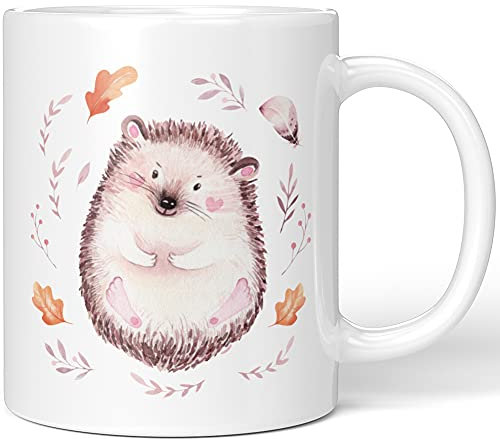 JUNIWORDS Tasse, Igel Aquarell, Wähle Farbe, Weiß
