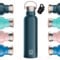 NUMADA-Botella Personalizada con Nombre 600ml de Acero Inoxidable Negra Estanca con Recubrimiento Cerámico|Frío 24H y Calor 12H|Boca Ancha|Libre BPA|Incluye 2 Tapones (1 Sport)/Bolsa Transporte