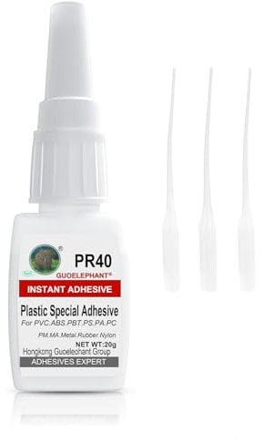 20g Plastic Glue, Plastic Adhesive, for bonding Plastic and Plastic, Plastic and Other Material. Instant Super Glue for Plastic, Model, Acrylic, Tube, PVC, Vinyl, ABS, PBT, PS, PA, PC, PM, MA, Nylon