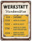 Werkstatt Stundensätze Metallschild in 15x20 cm witziges Blechschild für die Werkstatt Stundensätze für anstrengende Kunden in Rostoptik