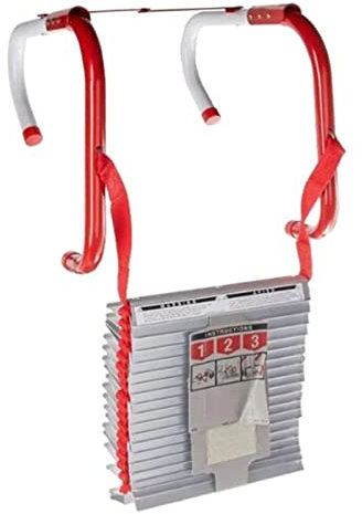 TOOJUN Tragbare Strickleiter für Kinder oder Erwachsene, Brandschutzleiter 2-4-stöckige Notausstiegsleiter aus Aluminiumlegierung für Baumhäuser im Innenbereich, Spielplatz,7.5m/24.6ft