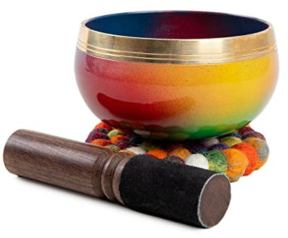 Himalayan Bazaar Bol chantant tibétain – Facile à jouer pour les débutants – Authentique fabriqué à la main pour la méditation et le son holistique – Cadeau de guérison des 7 chakras