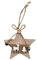 Tradineur – Adorno Colgante de Madera con Forma de Estrella/Abeto, decoración navideña Festiva con Cuerda y cascabeles para Puerta, árbol, Pared, 8,7 cm, Modelo Aleatorio