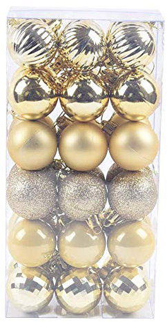 Christmas Baubles 24PCS 30mm Xmas Tree Bauble Hanging Loop Shatterproof Ornamets Personalised Navy Blue Christmas Decorations, Pink Green White Gold Silver Navy Red Baubles