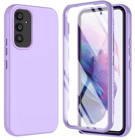 Tawarror Cover per Samsung Galaxy A34 5G 360 Gradi, Custodia Silicone Antiurto Case con Protezione Schermo Integrata Rugged Doppia Fronte Retro Antigraffio Bumper Protettiva Samsung A34 5G - Viola