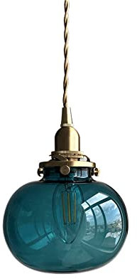 HEBXMF Lustre de Style Industriel Nordique, Abat-Jour créatif en Verre coloré, Suspension à Une extrémité E14, luminaires de Plafond encastrés