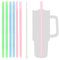 LUCKNIGHT Paille Reutilisable, 6 Pièces Paille Silicone, Paille Enfant, Pailles à Boire Coloré avec Brosse de Nettoyage, Sûr et écologique, Souple et Flexible, pour Lait, Jus, Café, Bubble Tea, 30 cm