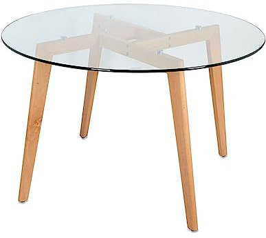 Presume de casa Mesa de Comedor 120 * 75 Cristal pie Madera Tundra Mesas de Comedor Dmhaya/Metal 120 * 75 * 120