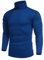 COOFANDY Men's Long Sleeve Turtleneck Jumpers Slim Fit Roll Neck Tops Lightweight Cotton Jumpers for Men Turtle Neck Sweaters Long Sleeved High Neck T Shirts Sweatshirt Royal Blue S