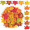 YiliYa 500 Stück Ahornblätter, 10 Farben Deko Herbstblätter Künstliche Ahornblatt Girlande, Herbstlaub Herbst Blätter Deko für Partei, Hochzeit, Halloween, Weihnachten Deko, Party, Christmas