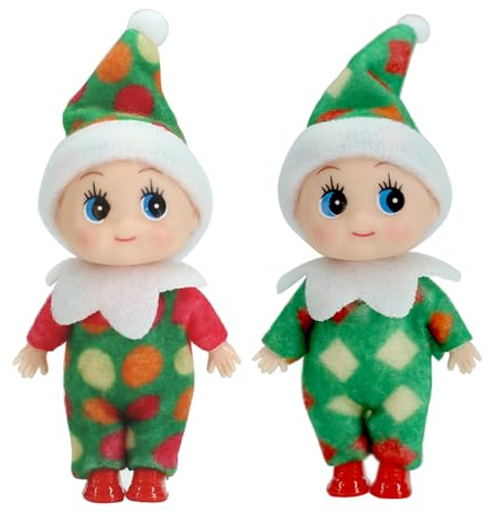 Weihnachtselfen Figuren Mini Elfen, Christmas Elf Puppe Weihnachtselfen Weihnachten Kleine Geschenke Puppe Spielzeug für Mädchen Jungen Geschenk,Little Miniatur-Elfenspielzeugpuppen für Jungen Mädchen