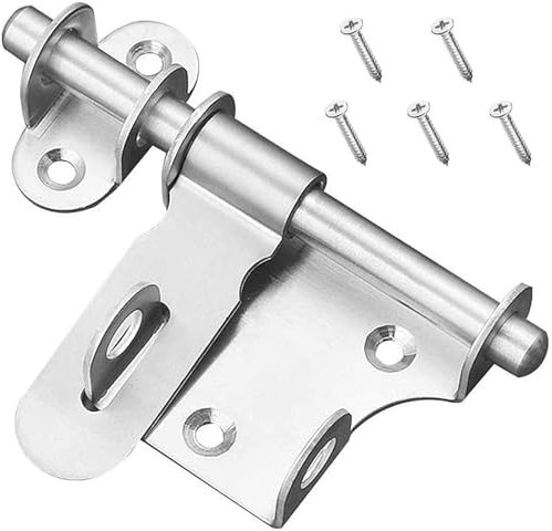 Gearmax Loquets de Porte de Sécurité Verrou Loquet en Acier Inoxydable Coulissante Verrou de Portail pour Cadenas Serrure de Porte Extérieure ou Intérieure