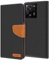 Verco kompatibel mit Xiaomi 13T / 13T Pro Hülle, Schutzhülle für Xiaomi 13T, 13T Pro Tasche Denim Textil Book Case Flip Case Klapphülle, Schwarz