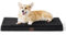 Bedsure Grand lit pour Chien Lavable - Oreiller orthopédique et Matelas pour Cage de Chien avec Housse Amovible en Peluche Sherpa - Noir - 89 x 56 x 7,6 cm