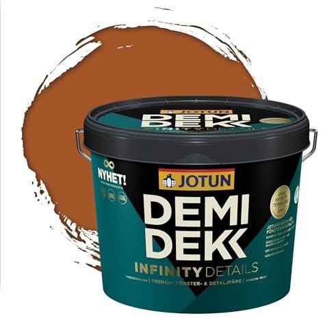 Jotun - Peinture Bois, Lasure Opaque pour Extérieur et Intérieur Satinée - DEMI DEKK INFINITY DETAILS - RAL 8023 - Brun Orangé - 3L