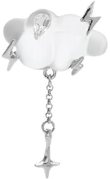 Broches en forme de nuage blanc unisexe pour femme avec étoile flash gland nuage fête bureau broches cadeaux, Métal Zinc Fer