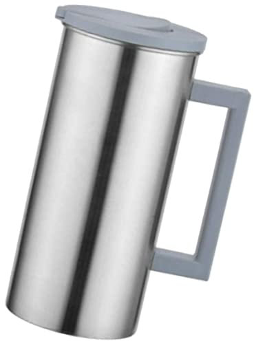 Weduspaty Jarra de Agua de Acero Inoxidable, 1.8 l Jarra con Mango de Beber Jarra con Tapa para té Helado de Jugo de Leche