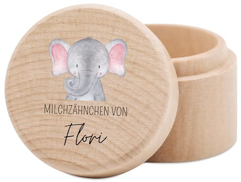 wunderwunsch Zahnbox für Milchzähne personalisiert, Milchzahndose Mädchen | Kinder Zahndose Junge, Erste Locke, Nabelschnur Dose Baby, Aufbewahrung, Box, Hund, Personalisiertes, Jungen