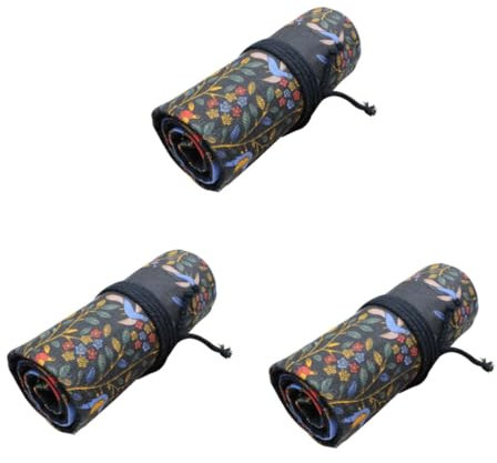 NUOBESTY 3 Stück 36 Künstlerpinselhalter Buntstifte Mit Etui Buntstiftetui Canvas-Beutel Mäppchen Aufbewahrung Von Pinseln Pinsel-Rollup Handbuch Stift Vorhang Männer Und Frauen