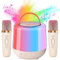 DeeprBling Mini Máquina de Karaoke con 2 Micrófonos Inalámbricos, Altavoz Karaoke Portátil con Luces LED, Karaoke Infantil con Microfono, Efectos de Cambio de Voz, Regalos para Niñas, Niños
